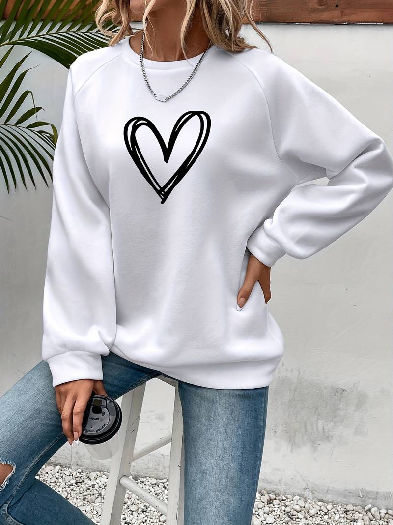 Damen Herz-Pullover, ideal für kühle Herbst- und Wintertage