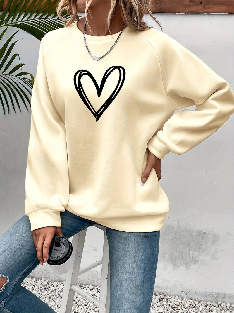 Damen Herz-Pullover, ideal für kühle Herbst- und Wintertage