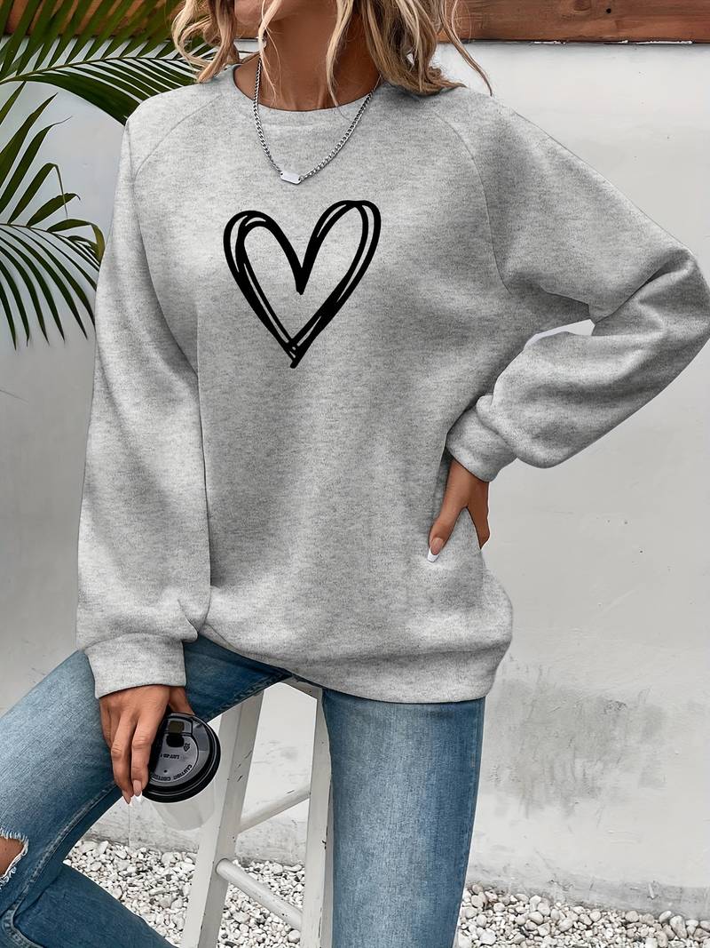 Damen Herz-Pullover, ideal für kühle Herbst- und Wintertage