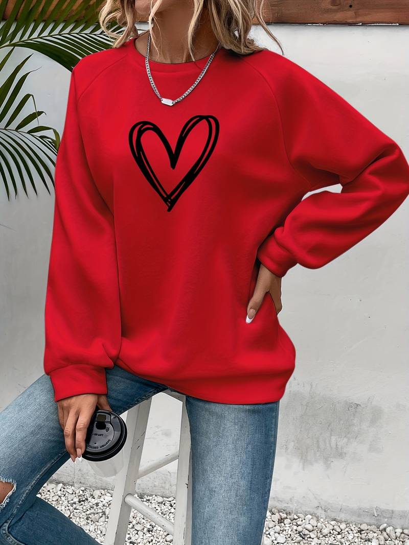 Damen Herz-Pullover, ideal für kühle Herbst- und Wintertage