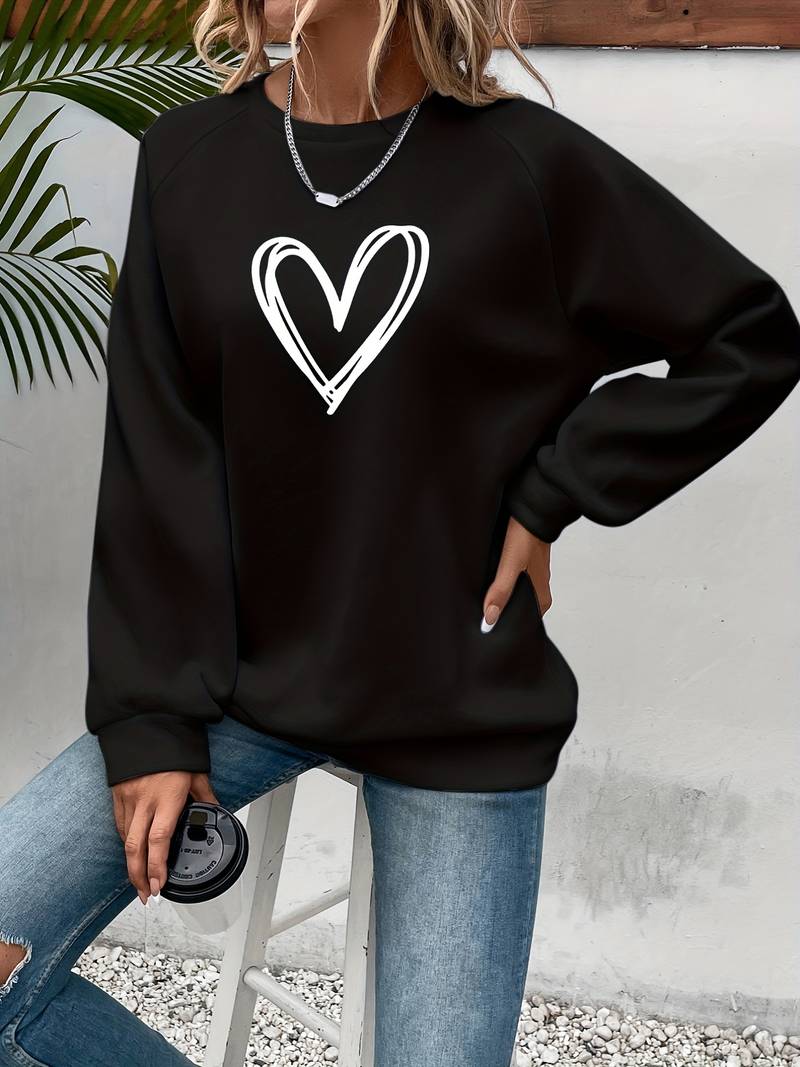 Damen Herz-Pullover, ideal für kühle Herbst- und Wintertage